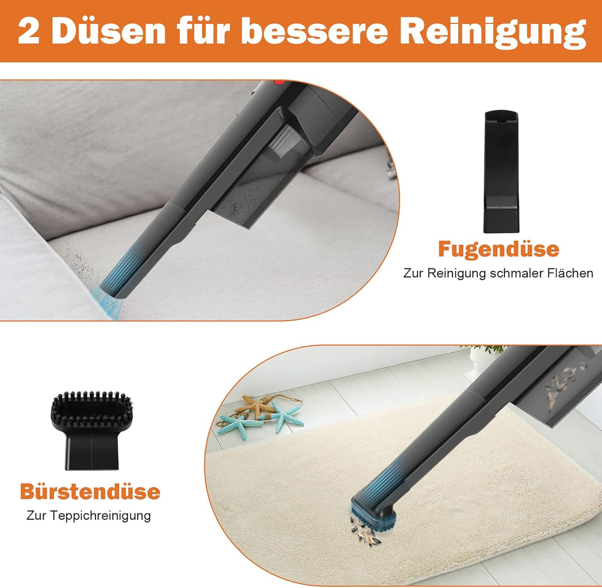 H933 Handheld Cordless Vacuum Cleaner - Black for Car and Home