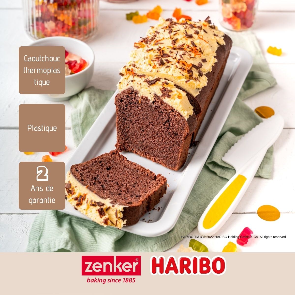 Zenker Haribo Children's Plastic Kitchen Knife - Serrated plastic blade with yellow handle