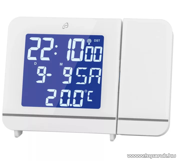 Auriol White Digital Alarm Clock with Projection & Radio Control