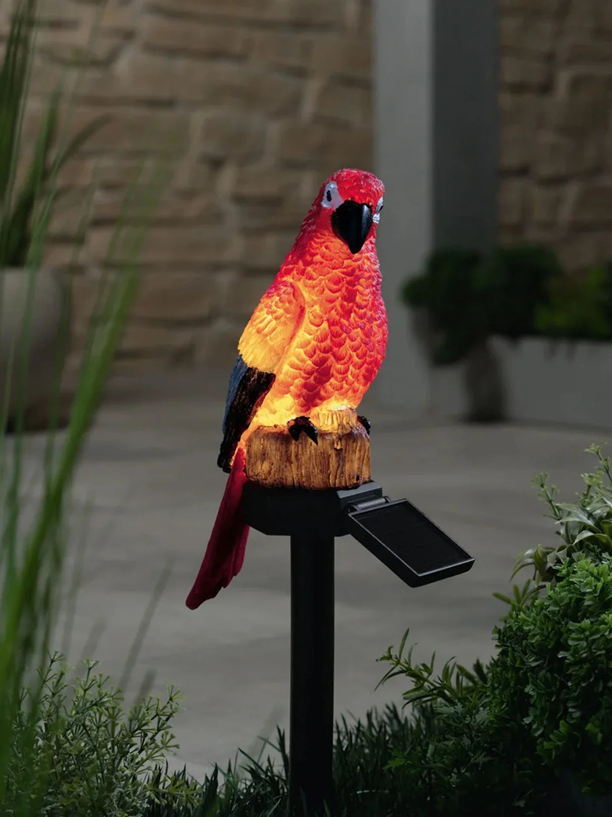 Livarno Home Red Parrot Solar Lamp - Outdoor Garden Decor