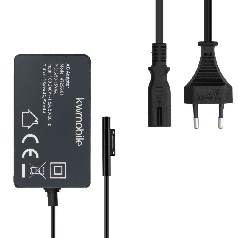 SJ Company Microsoft Surface Pro AC Charger - Black with magnetic connector