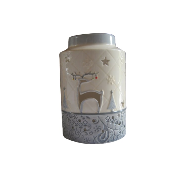 Dekor Ceramic Vase - Candle Holder, 11x17.5cm, Decorative Accessory