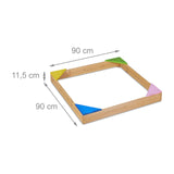 Relaxdays Fir Wood Sandpit with Corner Seats - Outdoor Play