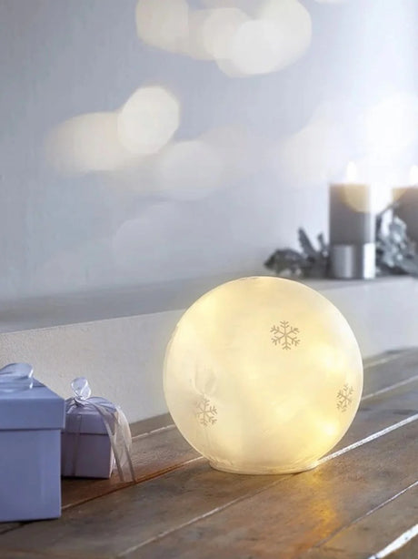 Livarno Home Christmas Frosted Glass Ball Lamp with 10 LEDs