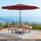 Costway 12-Foot Patio Umbrella - Red with Crank Handle and 8 Ribs