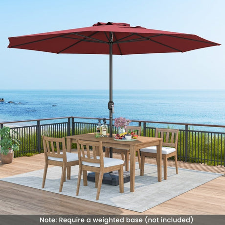 Costway 12-Foot Patio Umbrella - Red with Crank Handle and 8 Ribs