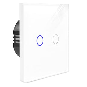 Navaris Touch Light Switch with glass panel and blue LED indicator