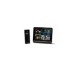 Auriol Weather Station with a sleek black design and colour display showing weather symbols and temperature readings.