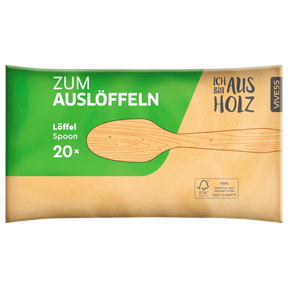 Vivess Wooden Spoons - 20-Piece Disposable Set