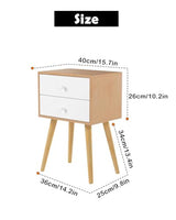 Happy & Home Modern 2 Drawer Bedside Table - Space Saving Storage