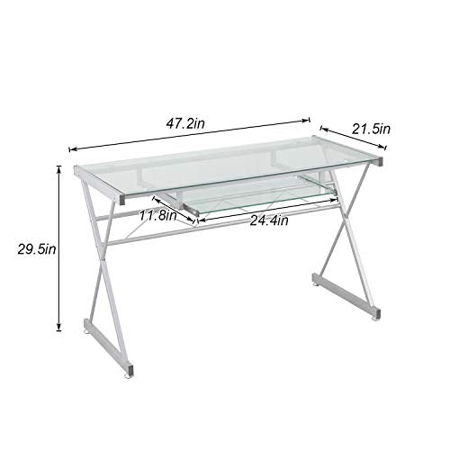 Dlandhome Computer Desk With Keyboard Tray - Perfect For Small Spaces