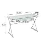 Dlandhome Computer Desk With Keyboard Tray - Perfect For Small Spaces