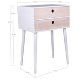 House Nordic Bedside Table Rimini - Stylish White Nightstand With 2 Drawers