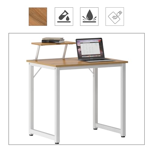 Soges 31.5 Inch Minimalist White Computer Desk - Multifunctional Design For Home & Office