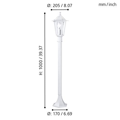 Eglo Laterna 5 Outdoor Lamppost, Victorian Style With Ip44 Weatherproof Design