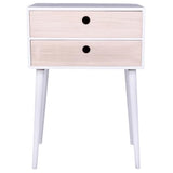 House Nordic Bedside Table Rimini - Stylish White Nightstand With 2 Drawers