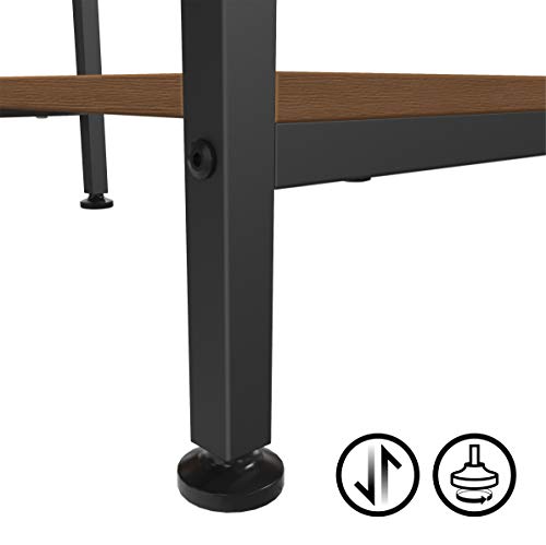 Joiscope Computer Desk - Industrial Wood & Metal Table With Wooden Shelves