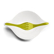 Koziol Leaf XL+ Extra Large Plus Salad Bowl in solid white with mustard green and olive green accents