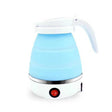 Taitus Mini Foldable Electric Kettle in blue, showcasing its collapsible design and stainless steel material.