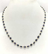 Ph Artistic Beautiful Necklace - Natural Oval Blue Sapphire - Elegant 18K Gold Wire Design