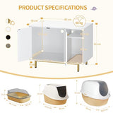 Hzuaneri Cat Litter Box Enclosure - Stylish Hidden Furniture With Scratching Mat