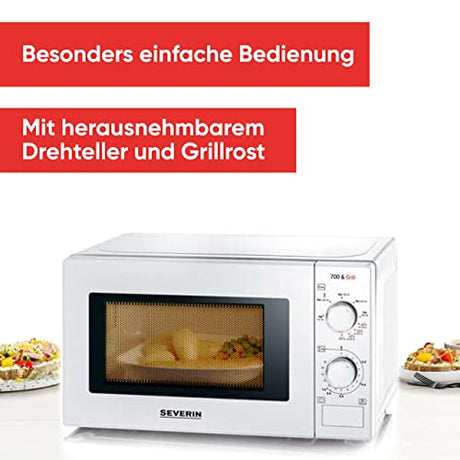 Severin 2-In-1 Microwave With Grill Function - 700W Power
