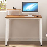 Sdhyl Computer Desk - 40 Inch Modern Desk With Storage Shelves