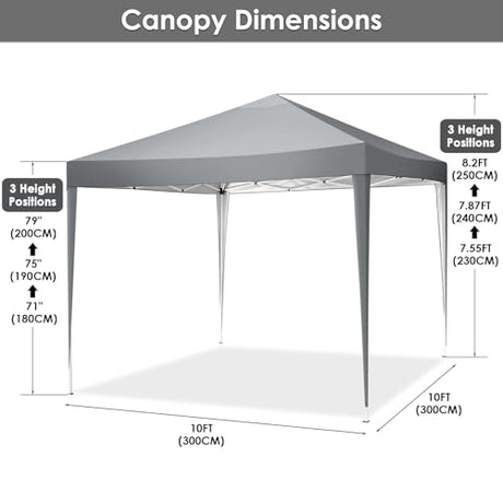 Tooluck Folding Gazebo 3X3M With Sandbags - Waterproof & Adjustable