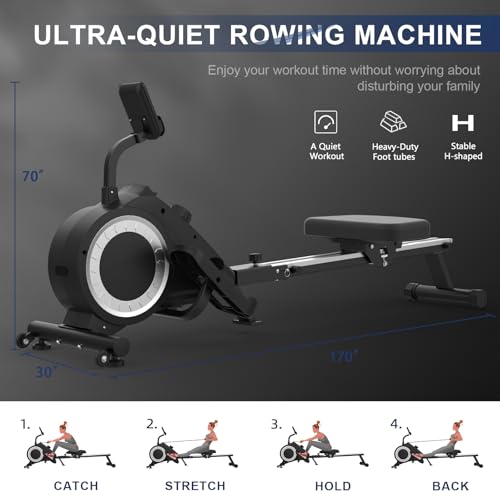 Neezee Rowing Machine - Foldable Design With Lcd Monitor & 16 Levels Resistance