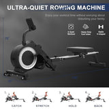 Neezee Rowing Machine - Foldable Design With Lcd Monitor & 16 Levels Resistance