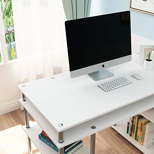 Sogesfurniture Desk With 2 Shelves - Space-Saving & Durable