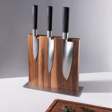 Navaris Magnetic Wooden Knife Block - Stylish Storage For Kitchen Utensils