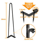 Ironalita 24 Inch Hairpin Legs Set Of 4 - Heavy Duty Diy Table Legs