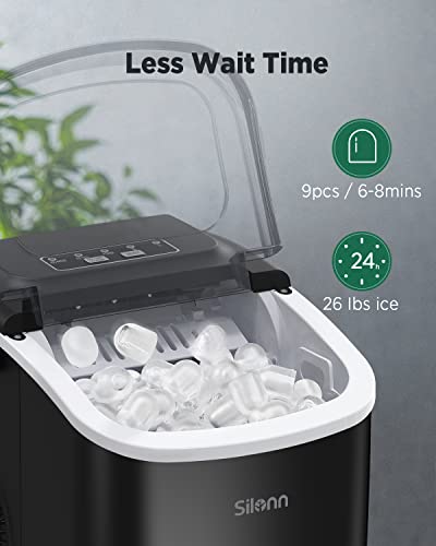 Silonn Countertop Ice Maker - Quick Ice Production & Portable Design