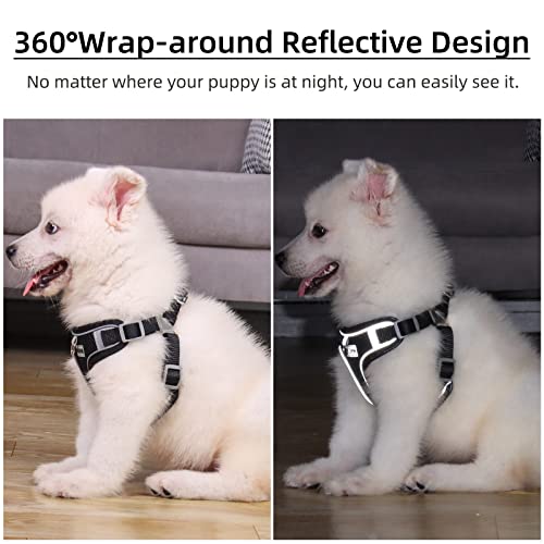 Rennaio Dog Harness No Pull, Adjustable Puppy Harness With Reflective Design
