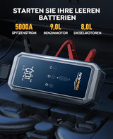 Yaberauto Starter With 150Psi Compressor - 4 In 1 Power Bank & Led Flashlight