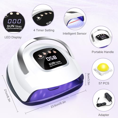 Lke 220W Uv Nail Lamp For Gel Nail Polish Curing - Fast Drying