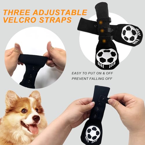 Jjw Non Slip Football Socks For Dogs Xl - Adjustable Straps For All Breeds
