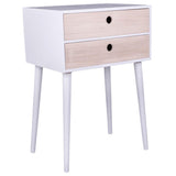 House Nordic Rimini white bedside table with 2 drawers, elegant design