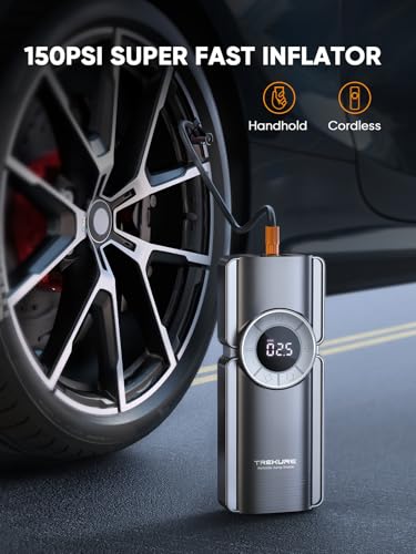 Trekure 5-In-1 Car Battery Jump Starter With Air Compressor & Led Light