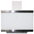 Respekta 60cm angled cooker hood with glass shade and stainless steel frame in black