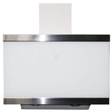 Respekta 60cm angled cooker hood with glass shade and stainless steel frame in black