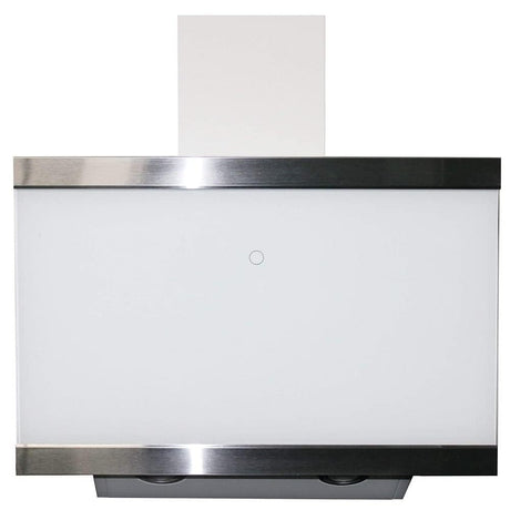 Respekta 60cm angled cooker hood with glass shade and stainless steel frame in black