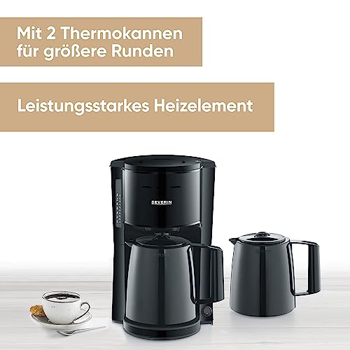 Severin Ka 9307 Filter Coffee Machine With 2 Thermal Jugs - Enjoy Hot Coffee For Hours