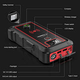 Yaber Car Jump Starter 2500A Peak - Portable Wireless Charger & Led Flashlight