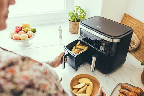 Severin Fr 2453 Double Hot Air Fryer - 2 Cooking Compartments & Healthy Cooking