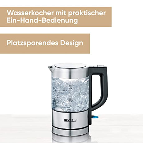 Severin Mini Glass Kettle 0.5 L - Compact & Powerful Design