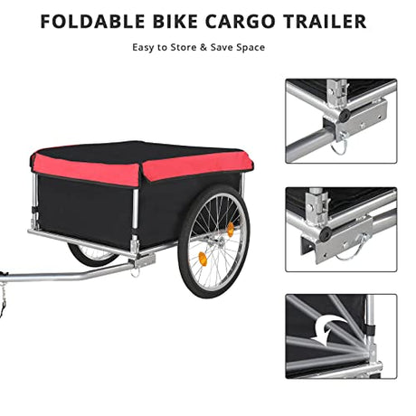 Pexmor Foldable Bike Cargo Trailer - Durable, Waterproof & Easy To Install