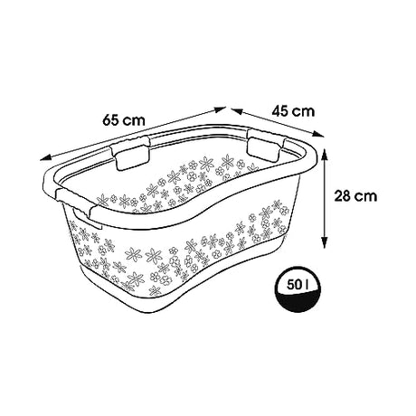 Keeeper Ergonomic Laundry Basket, 50 Litre, Comfortable Carrying