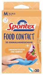 Spontex Food Contact Gloves in a dispenser box, blue nitrile, 20 pack